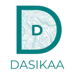 Logo of Dasikaa, a Manchester-based organisation providing responsible digital transformation services and leadership training worldwide, displayed in teal.